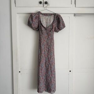 Doen Dree Dress in White Petit Jardin Floral Print